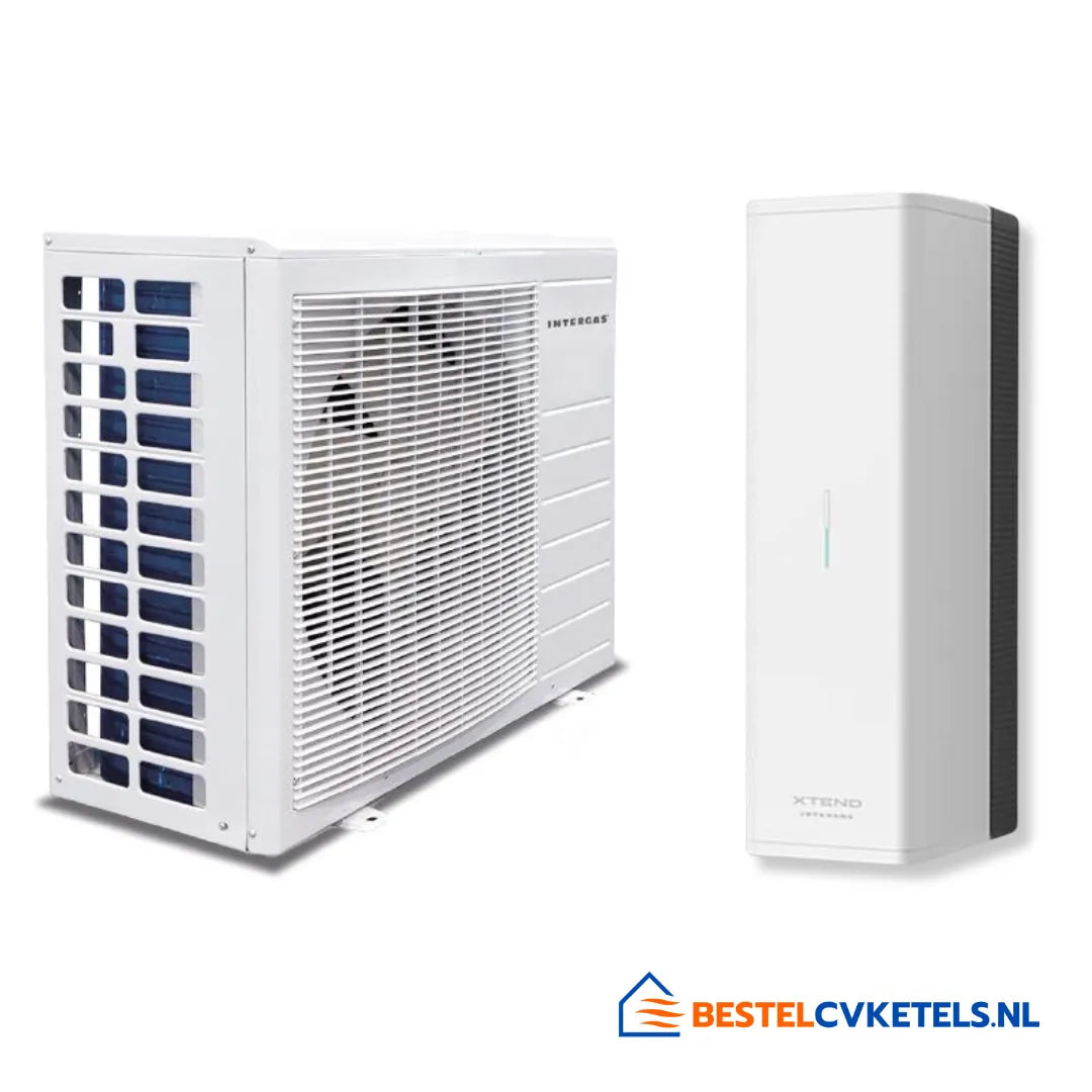 Intergas Xtend hybride warmtepomp binnen- en buitenunit 5 kW voor duurzame klimaatregeling in woningen